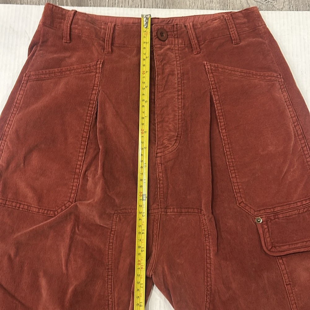 NWOT FREE PEOPLE Bay To Breakers Soft Corduroy Cargo Pants In Roasted Russet S - Picture 12 of 17